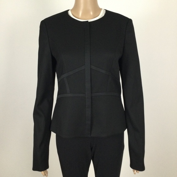 Hugo Boss Jackets & Blazers - HUGO BOSS Collarless Lined Black Zipper Jacket